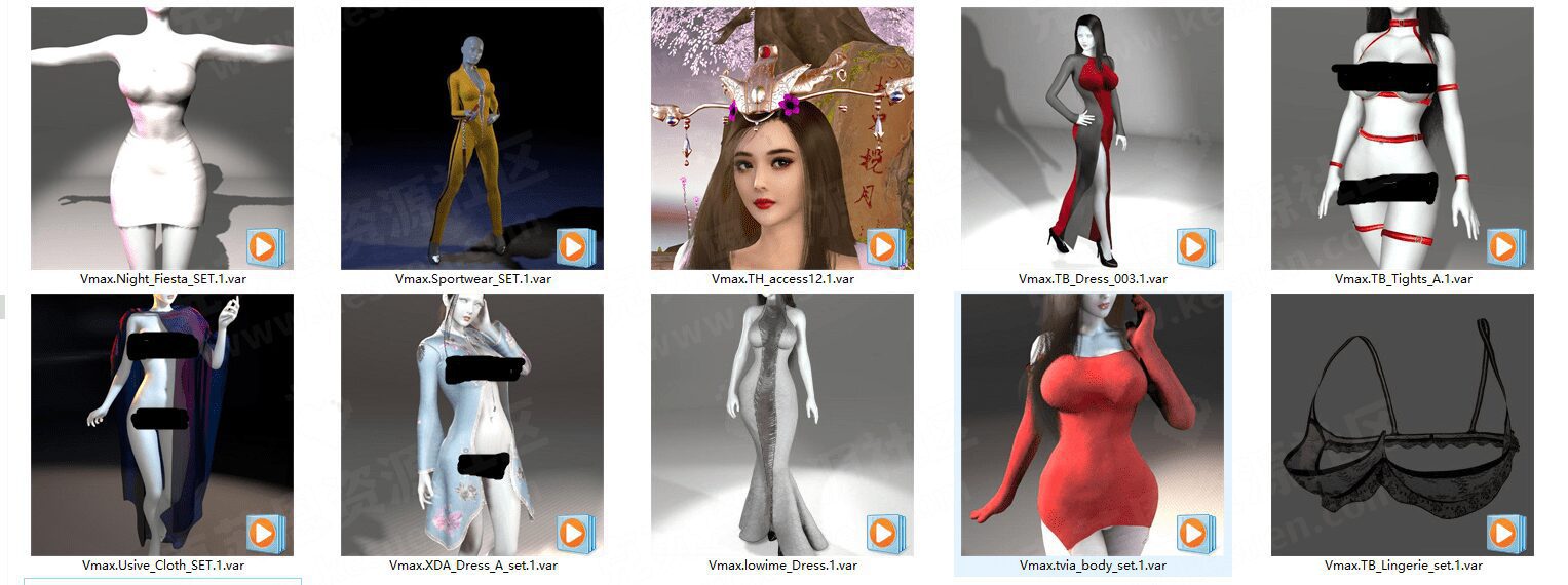 vmax服饰小合集1(含10套）-VAM®克苏恩资源社区