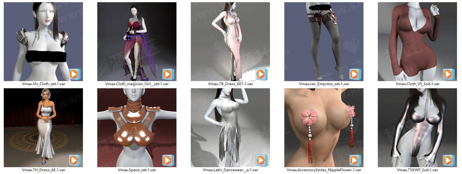 vmax服饰小合集3(含10套）-VAM®克苏恩资源社区
