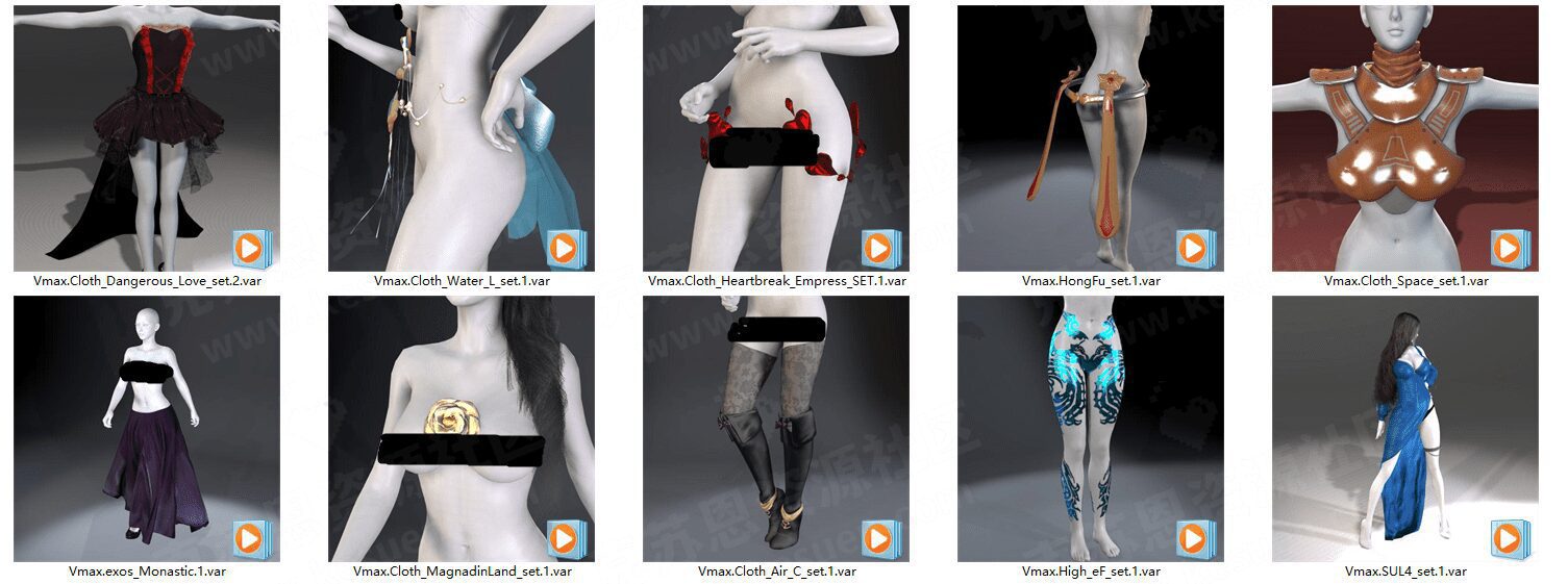 vmax服饰小合集5(含10套）-VAM®克苏恩资源社区