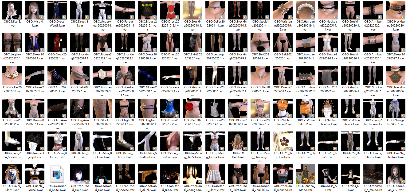 OBO服饰合集（含人物)【更新至2022.10】-VAM®克苏恩资源社区