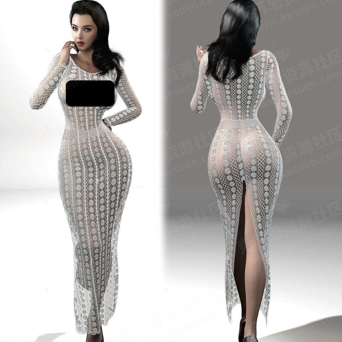 服饰Vmax.K07_Striped_dress-VAM®克苏恩资源社区